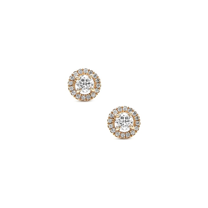 Certified diamonds stud earrings, rose gold