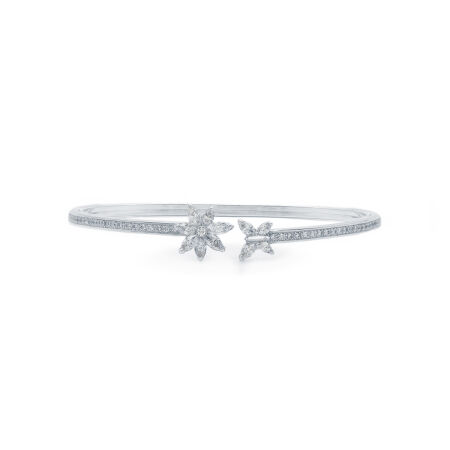 Anémones & Papillons bracelet, white gold, marquise cut diamonds