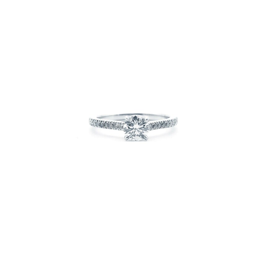 Certified diamond solitaire, white gold