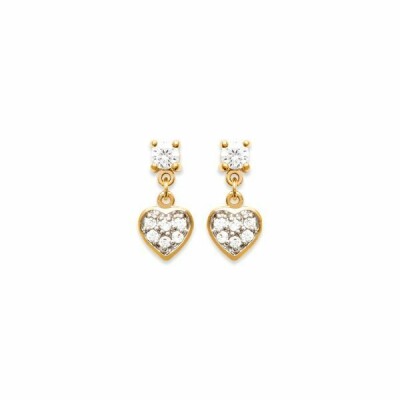 Boucles d'oreilles en plaqué or et oxydes de zirconium