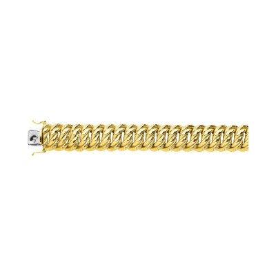 Chaîne américaine creuse en or jaune, 20cm
