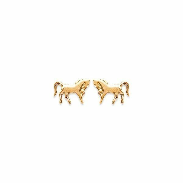 Boucles d'oreilles chevaux en plaqué or