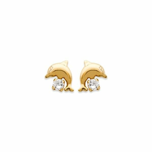 Boucles d'oreilles en plaqué or et cristal