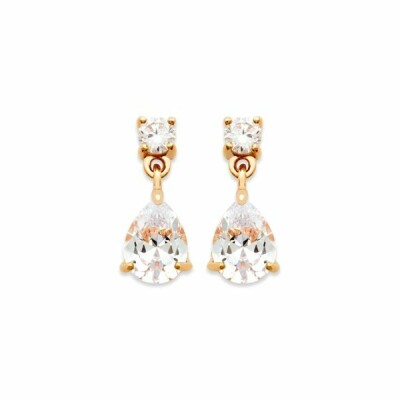 Boucles d'oreilles en plaqué or et oxydes de zirconium