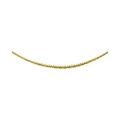 Chaîne haricot creuse chute en or jaune, 45cm