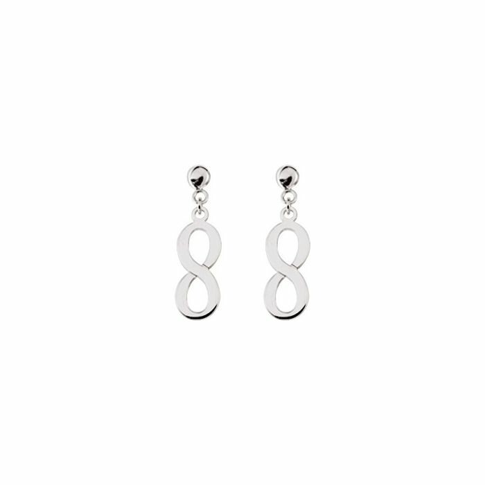 Boucles d'oreilles pendantes infini en or blanc