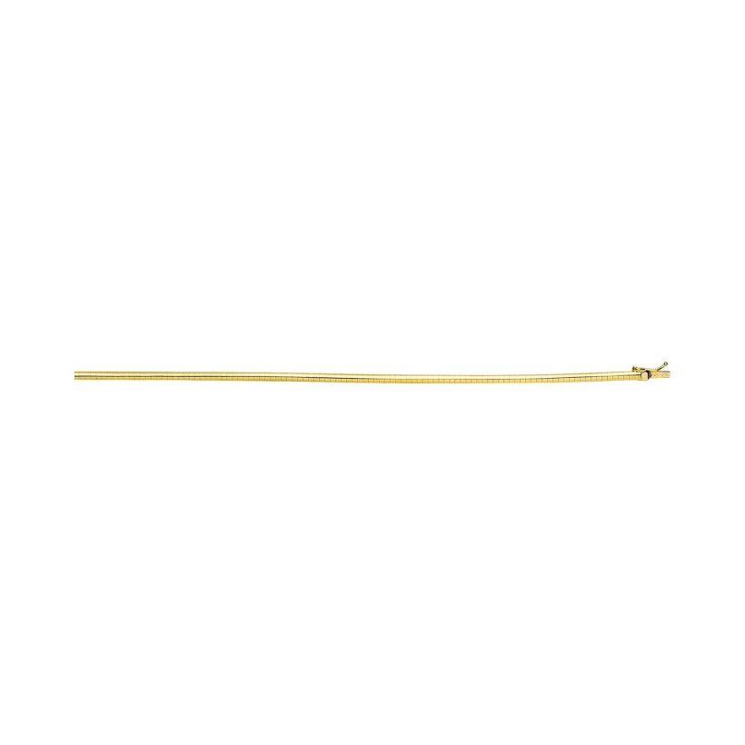 Chaîne oméga bombée en or jaune, 42cm