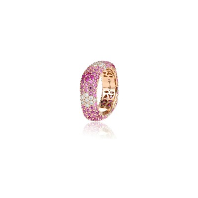 Bague Fullord Ghost en or rose, diamants et saphirs roses