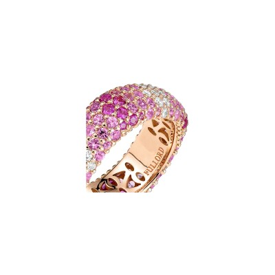 Bague Fullord Ghost en or rose, diamants et saphirs roses