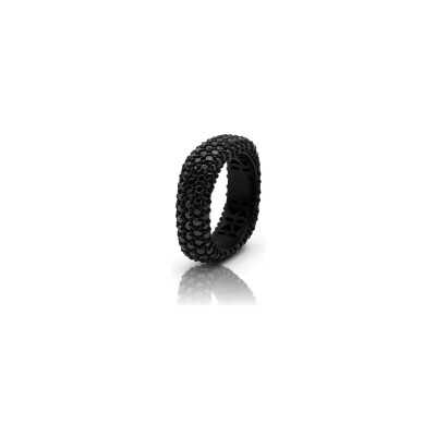 Bague Fullord Ghost en or rose noir mat et diamants noirs