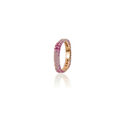 Bague Fullord Eternity en or rose et saphirs roses