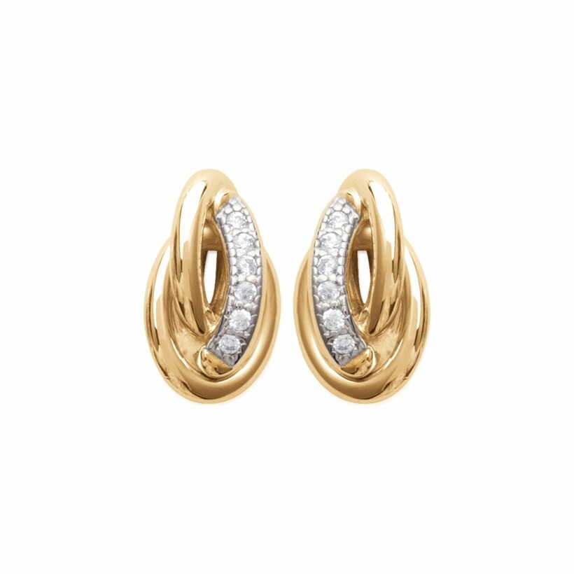 Boucles d'oreilles en plaqué or et oxydes de zirconium