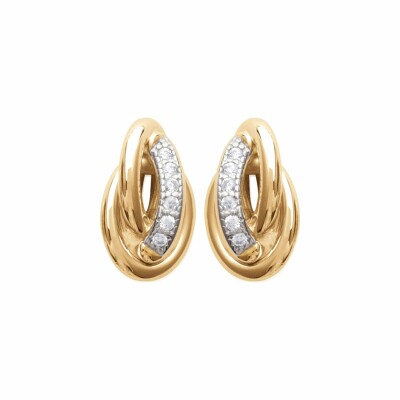 Boucles d'oreilles en plaqué or et oxydes de zirconium