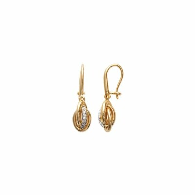 Boucles d'oreilles en plaqué or et oxydes de zirconium