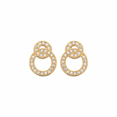 Boucles d'oreilles en plaqué or et oxydes de zirconium