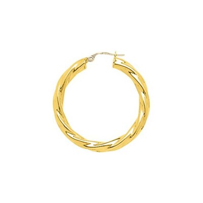 Boucles d'oreilles créoles torsadées en or jaune