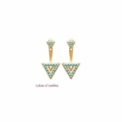 Boucles d'oreilles en plaqué or et pierre synthétique