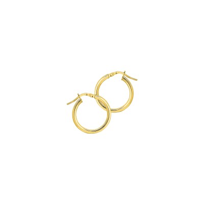 Boucles d'oreilles créoles lisses en or jaune