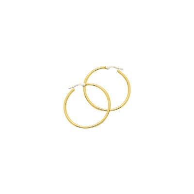 Boucles d'oreilles créoles lisses en or jaune