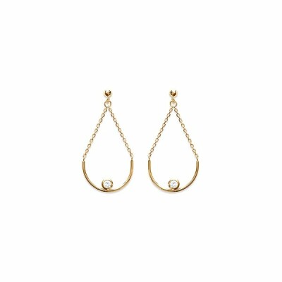 Boucles d'oreilles en plaqué or et oxydes de zirconium