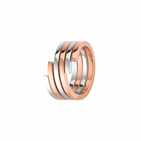 Bague Spirale dinh van en argent et or rose