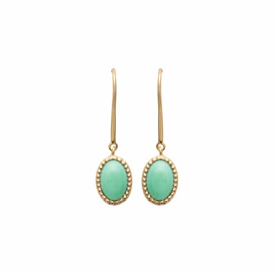 Boucles d'oreilles en plaqué or et aventurine