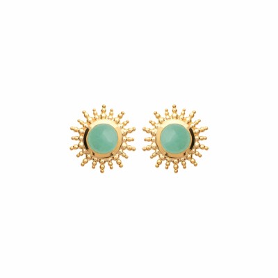 Boucles d'oreilles en plaqué or et aventurine