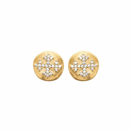 Boucles d'oreilles en plaqué or et oxydes de zirconium