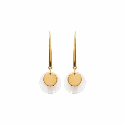 Boucles d'oreilles en plaqué or et nacre synthétique