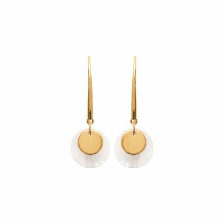 Boucles d'oreilles en plaqué or et nacre synthétique