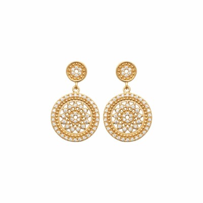 Boucles d'oreilles en plaqué or et oxydes de zirconium