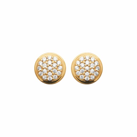 Boucles d'oreilles en plaqué or et oxydes de zirconium