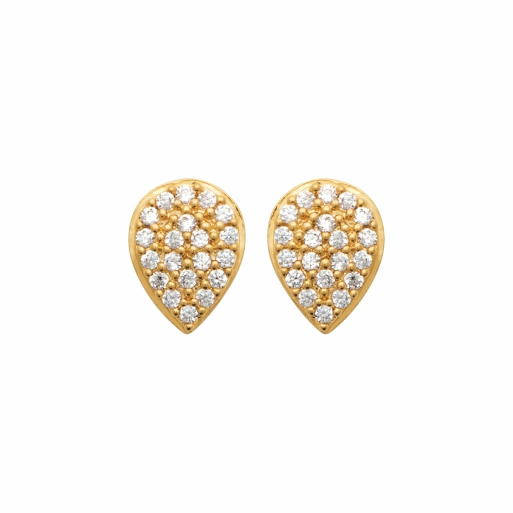 Boucles d'oreilles en plaqué or et oxydes de zirconium