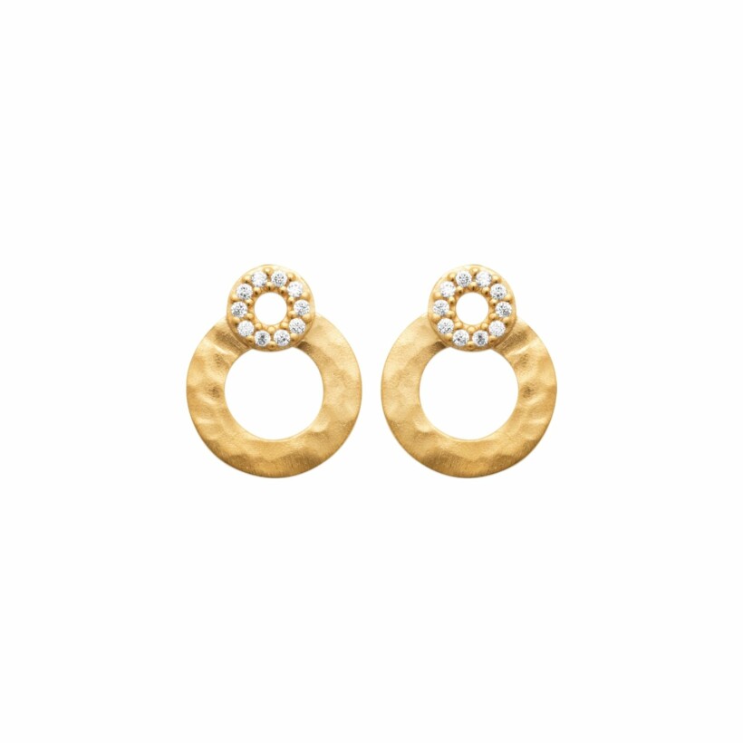 Boucles d'oreilles en plaqué or et oxydes de zirconium