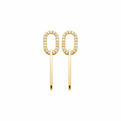 Boucles d'oreilles en plaqué or et oxydes de zirconium