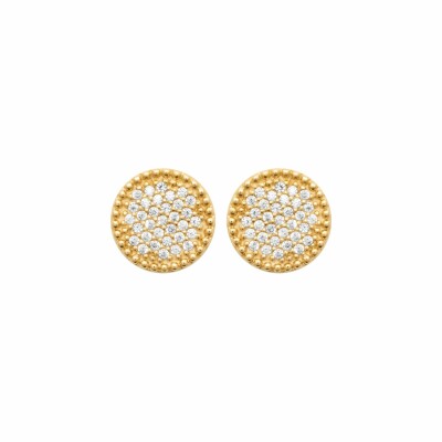 Boucles d'oreilles en plaqué or et oxydes de zirconium