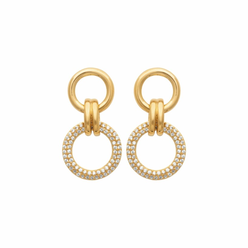 Boucles d'oreilles en plaqué or et oxydes de zirconium