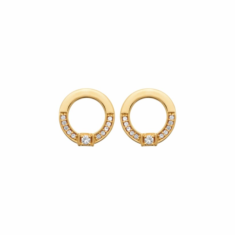 Boucles d'oreilles en plaqué or et oxydes de zirconium