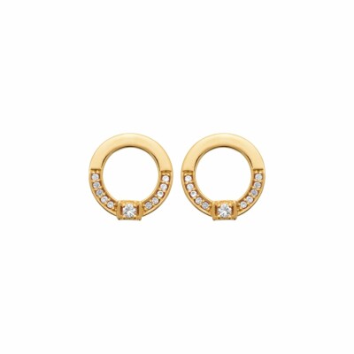 Boucles d'oreilles en plaqué or et oxydes de zirconium