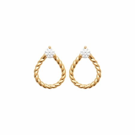 Boucles d'oreilles en plaqué or et oxydes de zirconium