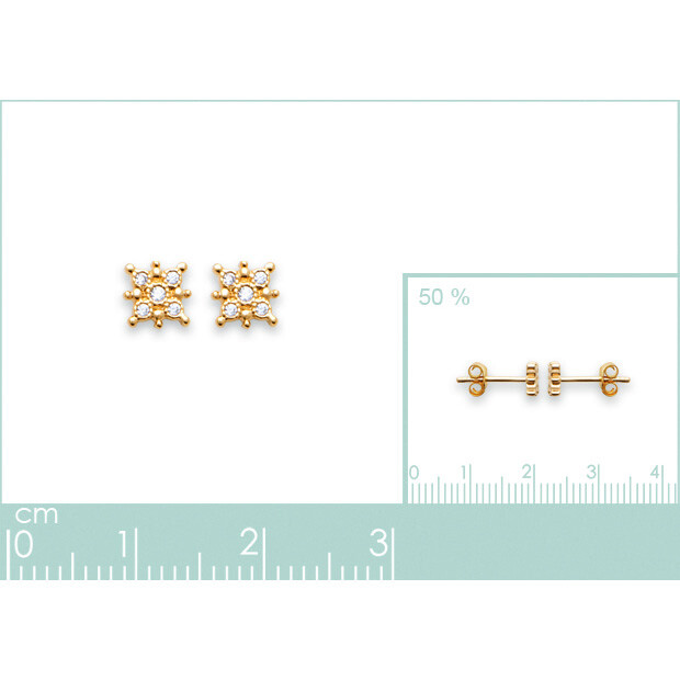 Boucles d'oreilles en plaqué or et oxydes de zirconium