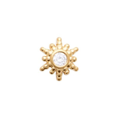 Mono boucle d'oreille en plaqué or et oxyde de zirconium