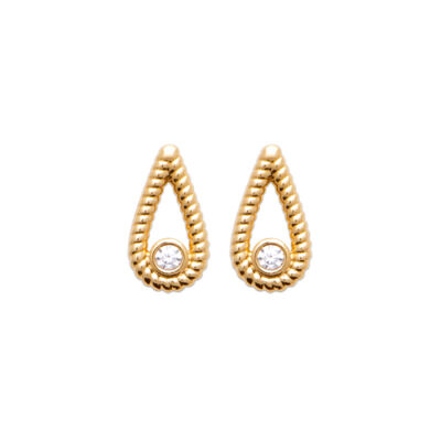 Boucles d'oreilles en plaqué or et oxydes de zirconium