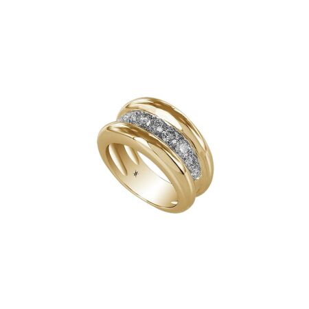 Bague Waskoll Tendresse en or jaune et diamants