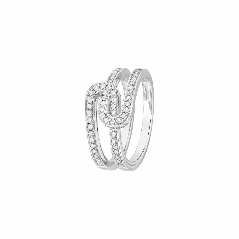 dinh van Maillon Star ring, small size, white gold, diamond
