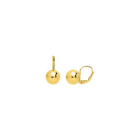 Boucles d'oreilles dormeuses en or jaune, 10mm