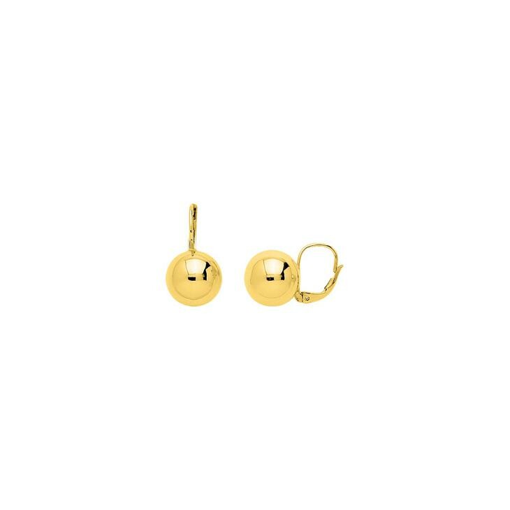 Boucles d'oreilles dormeuses en or jaune, 12mm