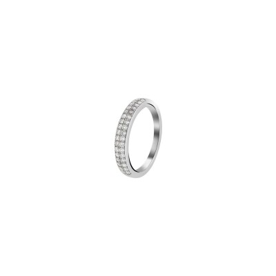Alliance demi tour Collection ORESSENCE en or 750 ‰ avec pavage diamants deux rangs