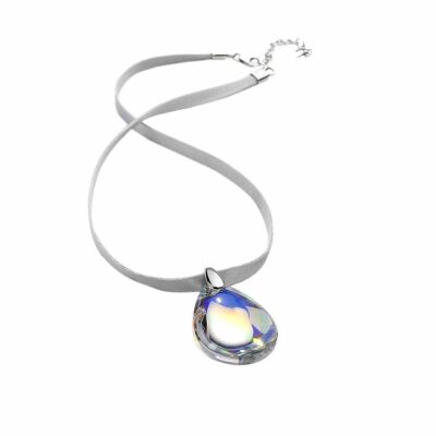 Pendentif Baccarat Psydélic en Argent et Cristal rouge rubis