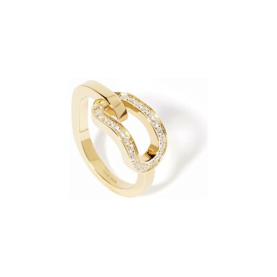 Bague dinh van Maillon en or jaune et diamants, grand modèle
